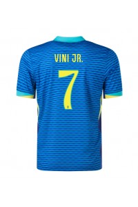 Brazilië Vinicius Junior #7 Voetbaltruitje Uit tenue Copa America 2024 Korte Mouw